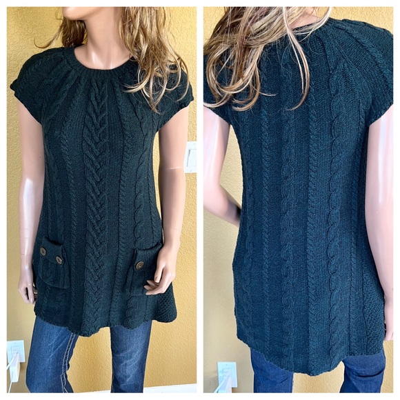 Style & Co. Cable Knit Tunic Sweater Short Sleeve - Picture 2 of 11